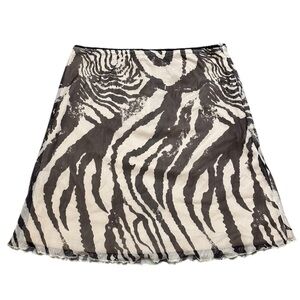 Princess Polly Zebra Print Mini Skirt - Black and Cream